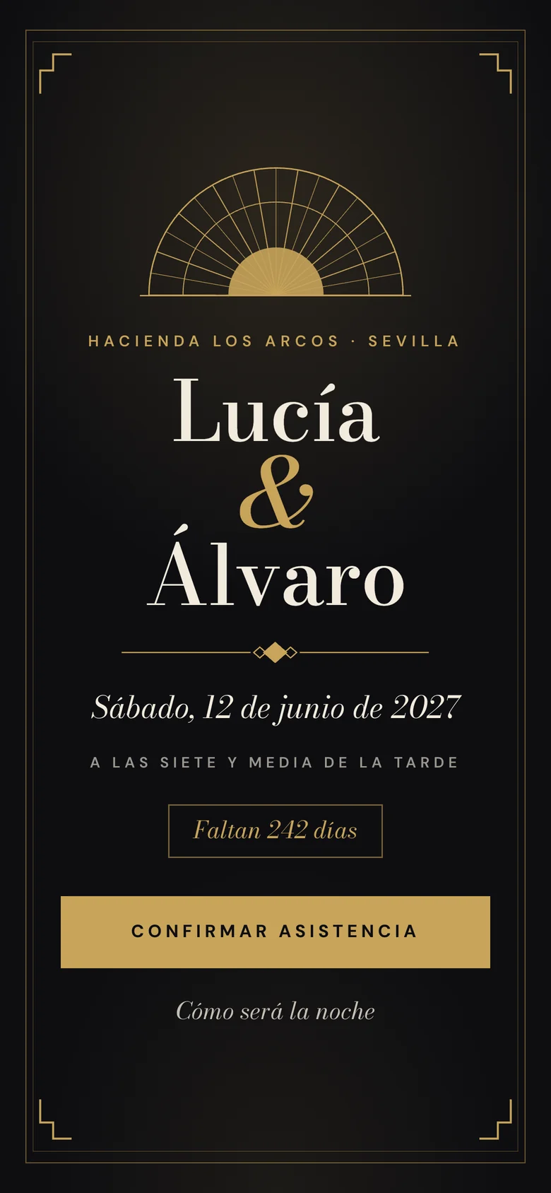 La invitación en estilo Gala