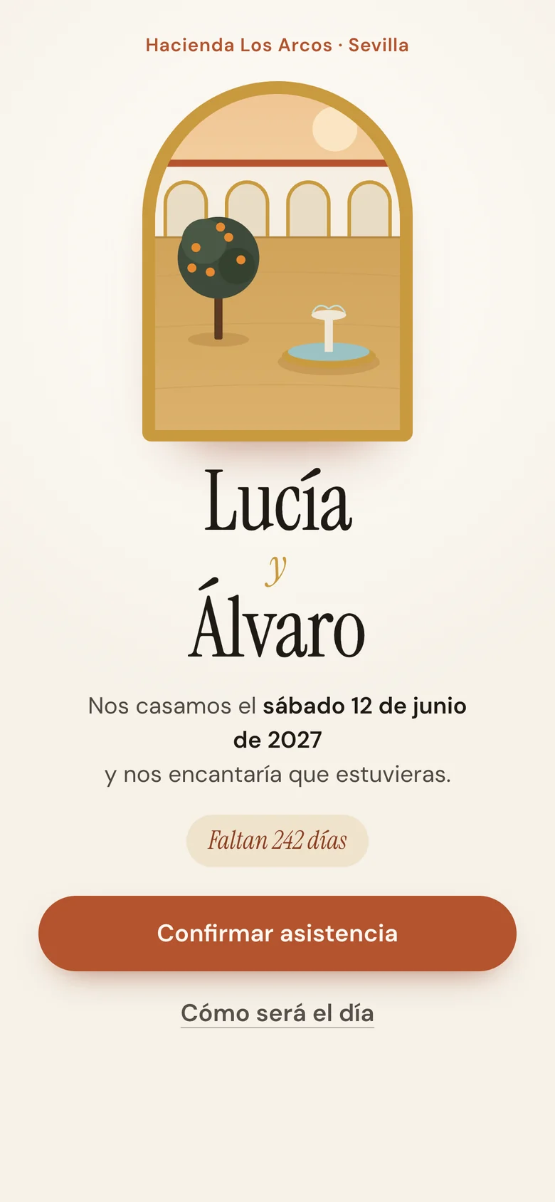 La invitación en estilo Hacienda